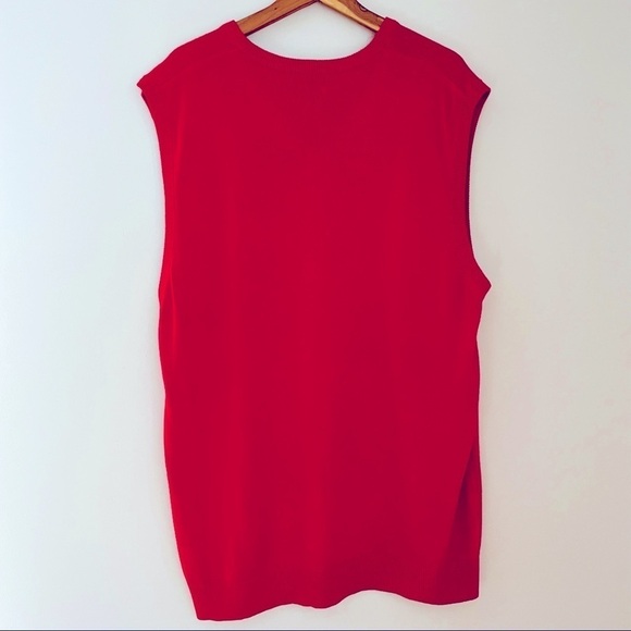 Vintage VTG Trust Red Grandpa Sweater Vest Sweatervest Acrylic 2XLT - Picture 5 of 5